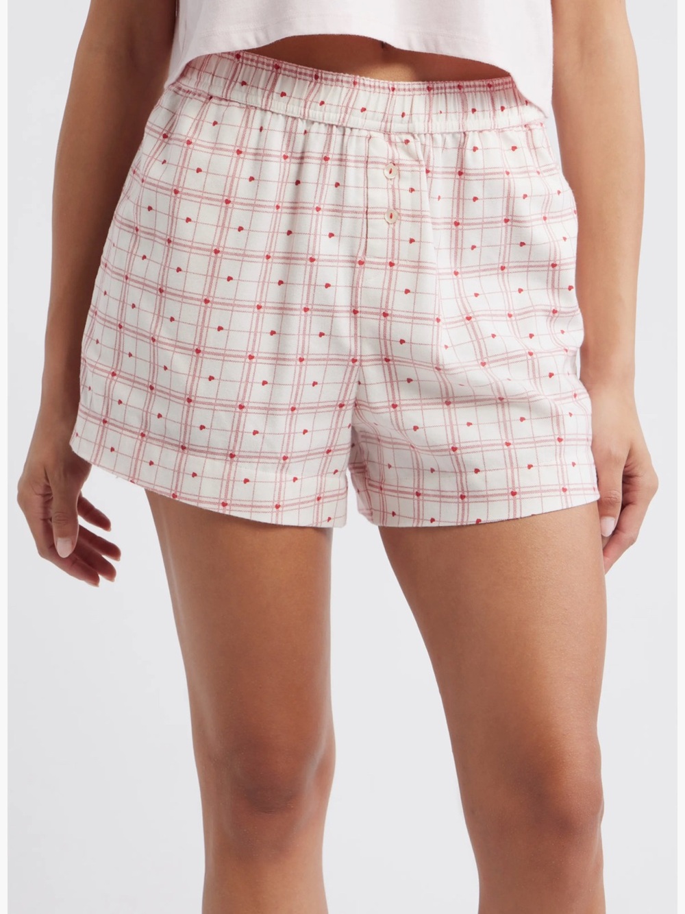 Open Edit Print Cozy Flannel Boxer Pajama Shorts in Size Medium